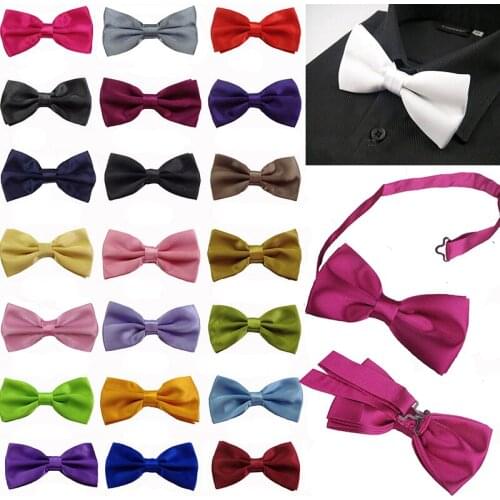 Sale 1PC Boutique Mens Bow Ties for Men Wedding Party formal occasions Women Butterfly Adjustable Bow Tie Solid Bowtie Men