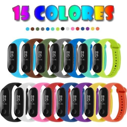 OOTDTY 15pcs/8 PCs Straps for Xiao mi Mi Band 3 / Mi Smart Band 4 Bracelets Silicone Watch Band Replacement 15 colors/8 Colors