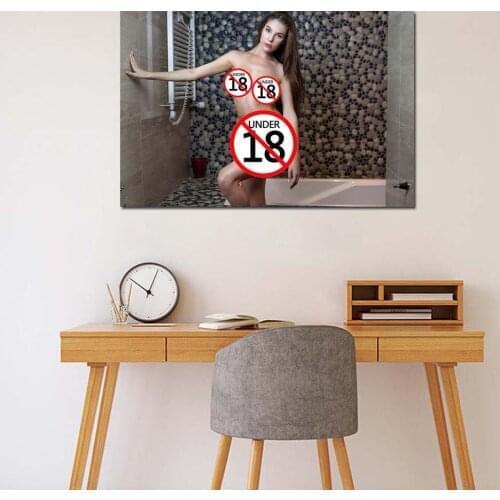 Sexy Model in the Bathroom Wall Art Canvas Painting Beautiful Girl Wall Pictures for Living Room Home Decor