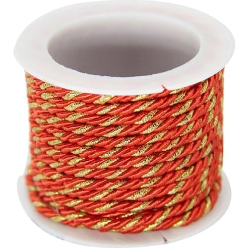 Silver Gold Red Cotton Ropes 3Mm For Packaging Gifts Rope Diy Hand-Woven Twine Strings For Needlework Macrame Cords Plaited Cord