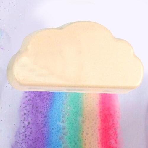 Rainbow Cloud Bath Ball Essential Oil Rainbow Bubble Bath Salt Ball Moisturizing Ball Exfoliating Exploding Cloud Bath X6G9