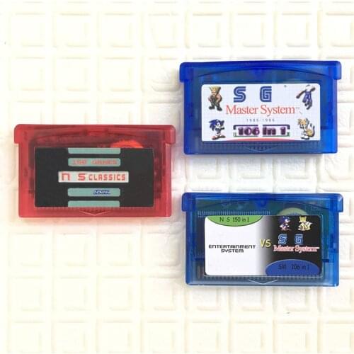 Memory Card 150 in 1 106 in 1 256 in 1 (150+106）for Video Game Cartridge Console Card for 32 Bit Handheld Player