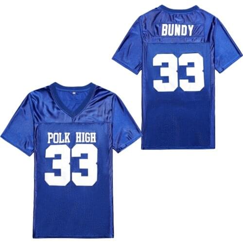 BG American football jersey POLK hige 33 BUNDY jerseys Embroidery sewing Outdoor sportswear Hip hop loose bule 2020 new hot