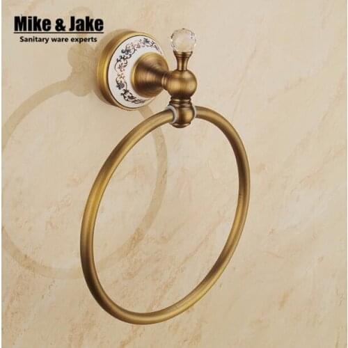 Solid Brass crystal antique brass Finished towel ring bathroom Accessories crystal Towel Ring,Towel Holder,Towel Bar