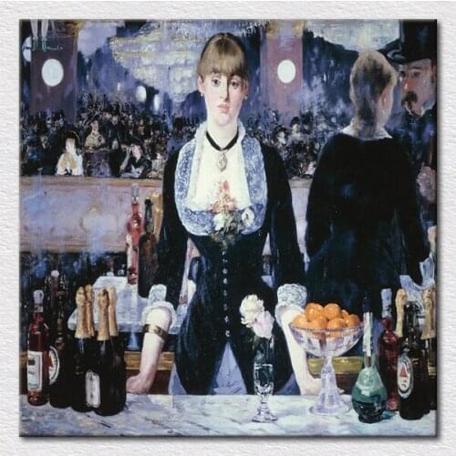 Room decoration supply craft of Canvas prints famous oil painting from painting beautiful and elegant Bar maid free shipping