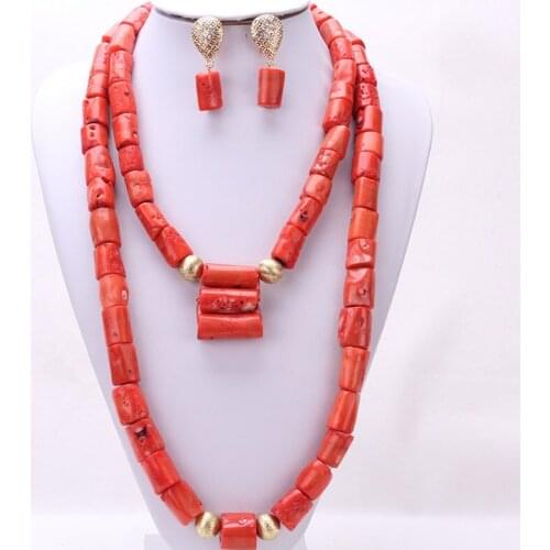 4ujewelry African Wedding Jewellery Set Bridal Jewelry Orange Original Coral Beads Jewelry Set For Nigerian Wedding Costume