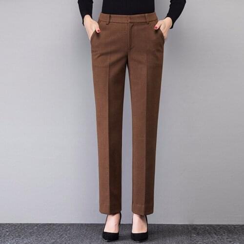 ACRMRAC Women pants Slim Solid color Thicken OL Formal Suit pants Women Straight pants 1805