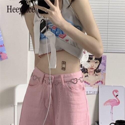 Y2K Baggy Pink Jeans Women Kawaii Korean Fashion Oversize Low Rise Wide Leg Jeans Streetwear Loose Pants Trousers Alt