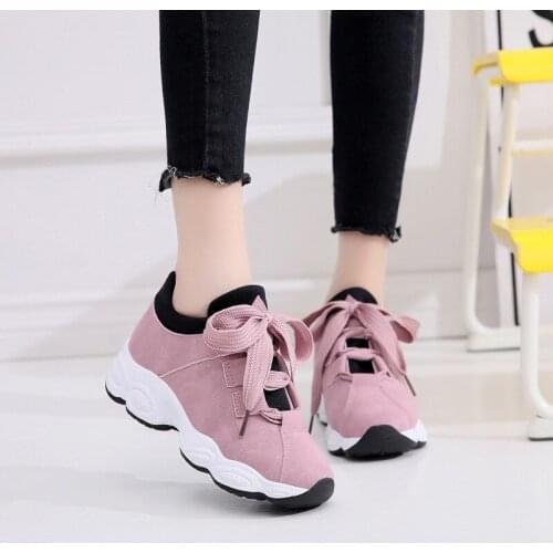 Womens Jogging Sport Shoes Ladies Sneakers Flat Wear Resisted Anti-Slippery Vulcanized Shoes Women Comfort Casual Shoes