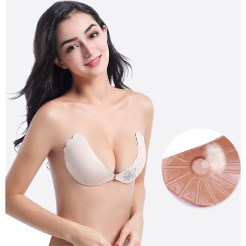 1 Pair Silicone Push Up Sexy Strapless Bra Self Adhesive Invisible Bralette Party Dress A B C D Cup Sticky Bra Lingerie Femme