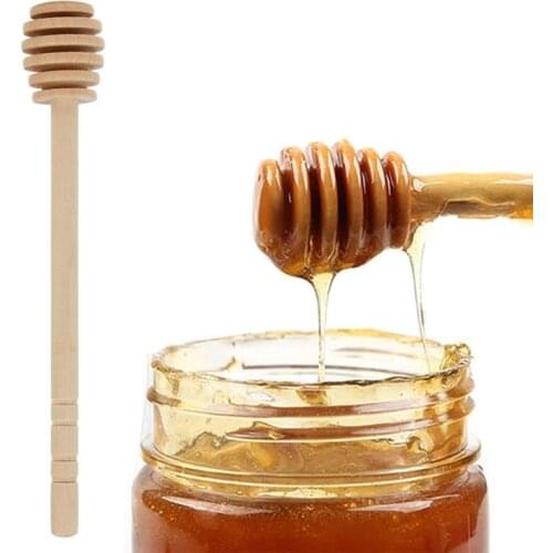 1PC MIni Bee Honey Dipper Stirring Rod Mixing Stick Honey Tools Jar Dispenser Milk Tea Coffee Muddler Stirrer Rod Spoon