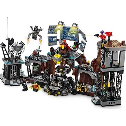 1071pcs Fighter Heroes Bat Batcave Clayface Invasion Tank Tower Jail Model Building Blocks Toy Brick Christmas birthday Gifts