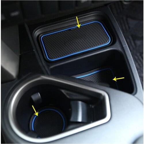 Car Groove Gate Slot Armrest Storage Rubber Non-Slip Mats Mat Inner Door Stick Pad/Cup 14pcs For Toyota RAV4 2016 2017 2018