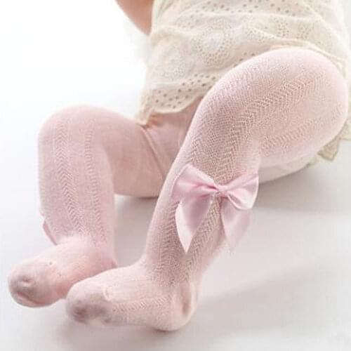 2021 New Cotton Girls Tights Princess Bowknet Baby Girls Pantyhose Baby Tights New Style Trousers Lace Stocking