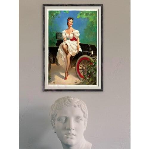 344 Vintage Beautiful Pin-up Girl Classic Picture Custom Silk Poster Home Deco Wall Art Christmas Gift