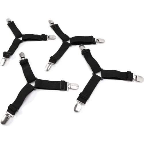 4Pcs Triangle Mattress Bed Sheet Clips Grippers Strap Suspender Fastener Holder