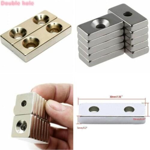 5 pcs Neodymium magnet Block strong magnet super powerful Permanent magnetic permanent rectangle Magnet with hole