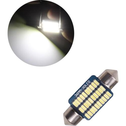 50Pcs 30SMD 3014 LED Bulbs 36MM Festoon White Car Interior Lights Canbus Error Free For Dome Reading Light 12V
