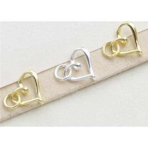 925 Sterling Silver Elegant Women Circle Heart Necklace Charms S925 Silver Handmade Fine Circle Pendants DIY Jewelry Findings