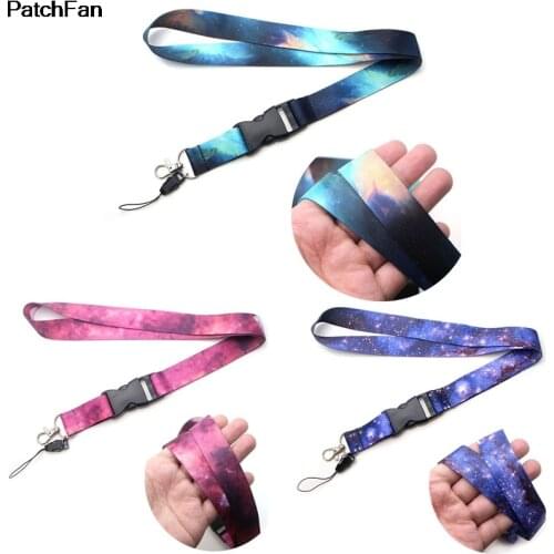 A3154 3pcs/Set Patchfan Nutural Nebula Buckle Strap Neck Lanyards for Safety For Mobile Phone USB ID Badge Holder Key for kids