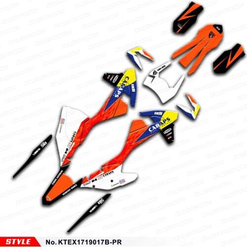 Aftermarket Graphics Dirt Bike Stickers for 125 150 250 300 350 450 500 EXC EXC-F XCW 2017 2018 2019, Style No.KTEX1719017B-PR