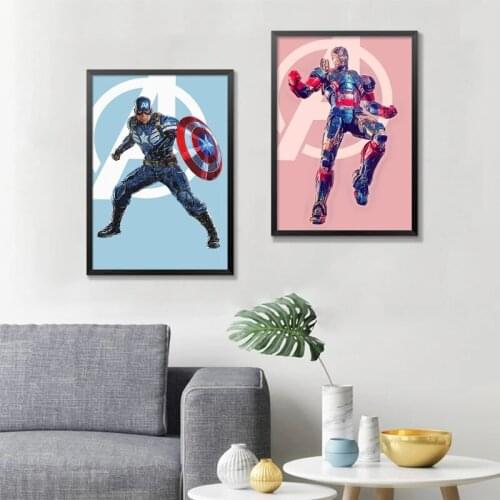 Marvel Avengers DIY 5D Diamond Painting Disney Embroidery Full Square Round Drill Mosaic Home Decor Handicraft