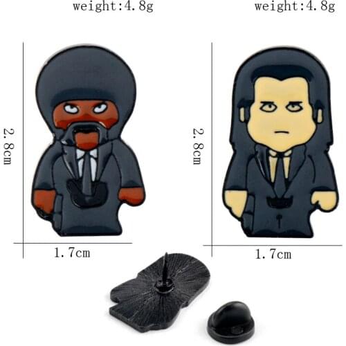 Movie Pulp Fiction Brooch Enamel Pin Creative Metal Badge Brooches for Women Men Accessories Gifts
