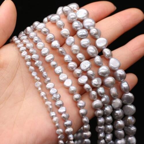 Natural Freshwater Grey Pearl High Quality Cross-Hole Loose Beads For Jewelry Making DIY Bracelet Earring Necklace Accessory