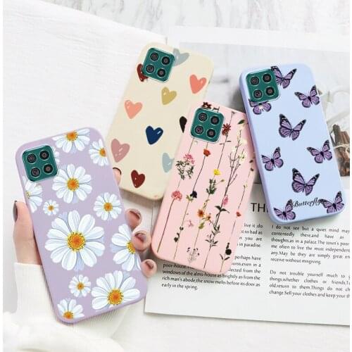 For Samsung Galaxy M62 F62 Case Soft Silicon Fundas Back Cover For Samsung F62 M 62 F 62 6.7" Coque Cute Flower Bumper TPU Cases