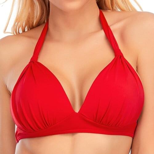 Black/Red Triangle Bikini Top Woman Out Swimsuit Bikini Top Sexy Swimming Bra Large Female Swimwear Bathing Suit Women 2021 New