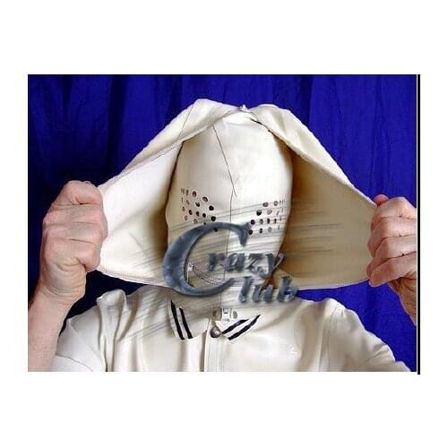 Crazy club_Hot Sale Sex products Bodysuit erotic Latex Mask Customized Mask Fetish Latex hood double-decker mask Free Shipping