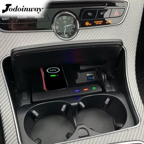 Phone holder for Mercedes Benz GLC C180 C200 C260 C Class W205 for AMG C43 C63 charging bracket for iphone se wireless charger