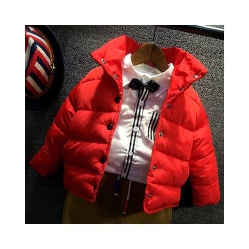 Childrens Winter Clothing Korean Baby Boys Down Coat Kids Cotton Warm Thermal Down Jacket Toddler Plus Velvet Jackets Parkas