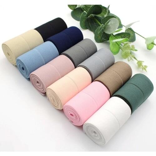 40/60/75mm wide soft solid fold over elastic Ribbon Rubber Band Spandex Ribbon Webbing DIY sewing Waist Band Garment Accessories