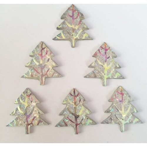 HOT 20pcs 25mm*27mm 2 hole Resin AB Christmas tree/tree of life FlatBack Appliques Wedding diy D649