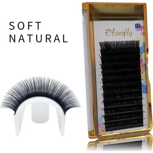 AINIFLY 0.05 C/D Premade Volume Eyelashes Extension Lashes Self-making Flowering Fans Eyelashes Bloom Thick Faux Mink Lash