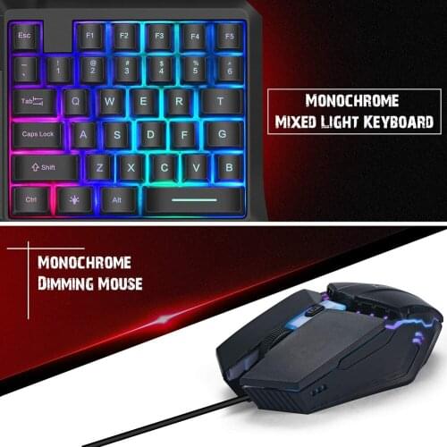 Phones Gaming Keyboard And Mouse One Handed Game Keyboard And Mouse Combo Single Hand 3-in-1 Gaming Keyboard Set