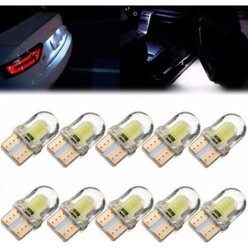 JX-LCLYL 10pcs T10 194 168 W5W COB LED Car License Plate Dome Map Light Bulb White