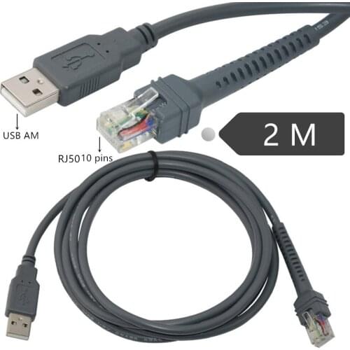 ERE USB A Male to RJ50 Cable rj50 male to usb male barcode Scanner Printer LS2208 LS1203 LS7708 LS4008I LS4208 cable