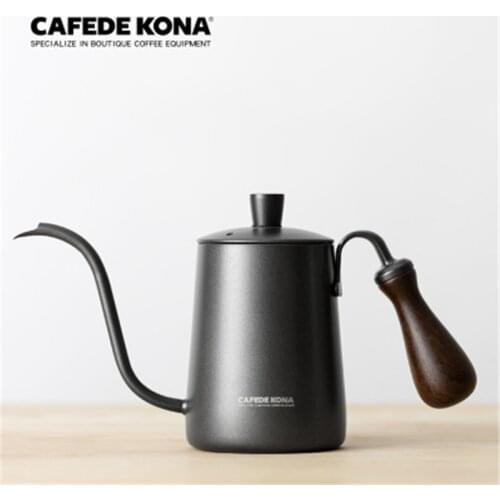 CAFEDE KONA Drip Coffee Pot Hand Punch Pot Long Mouth Stainless Steel Fine Mouth Bottle Kitchen Coffee Tea Kettle 600ml Flask