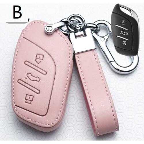 Leather Car Remote Key Case Key cove for MG MG6 ZS HS EV EZS EHS mg3 gs mg7 GT 2015 2016 2017 2018 2019 2020 Auto Accessories