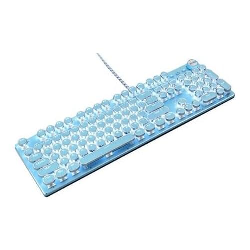 Girls Pink Mechanical Keyboard Green Axis Punk Retro Round Keyboard Chocolate Office Typing Gaming Keyboard Wired Pink