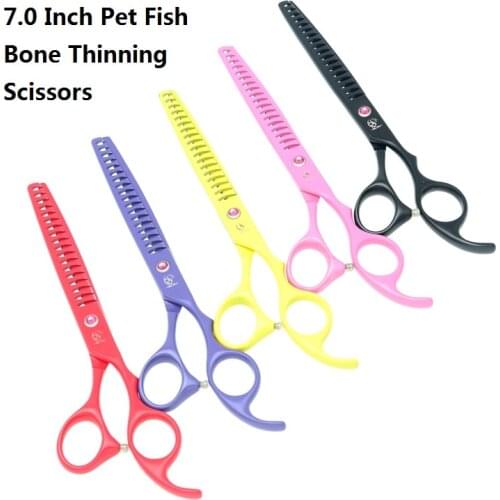 Meisha 7.0" Professional Pet Scissors Japan 440c Steel Dogs Thinning Shears Cat Grooming Scissors Hair Trimming Tesoura HB0031