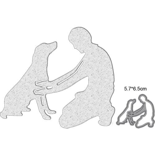 Man and dog Christmas 2021 new metal cutting mold photo frame DIY scrapbook decoration embossing handmade template