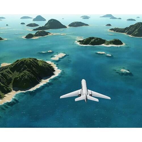 DIY Painting By Numbers Aircraft Flies Over A Sea Kit Oil Picture By Numbers Wall Art Painting on Canvas Home Decoration Gift