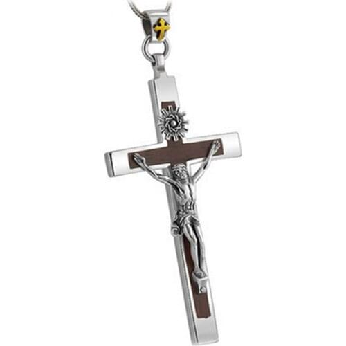 Jade Angel Womens and Mens Gothic Style 925 Silver Cross Pendant Necklace with Sandalwood Thanksgiving Gift Christmas Gifts