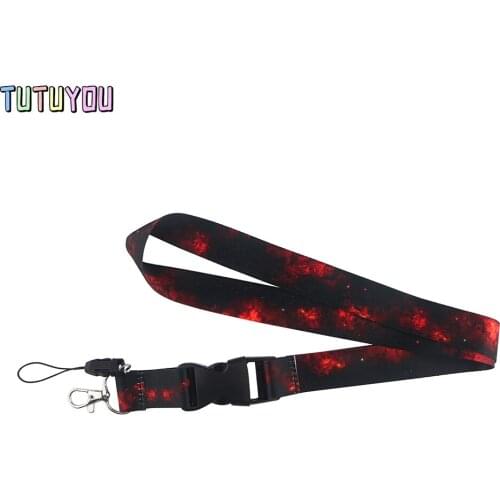 PC2652 Red Neck Strap Creative Painting Key Chain Buckle Lanyard For Phone Keys ID Card Lanyards