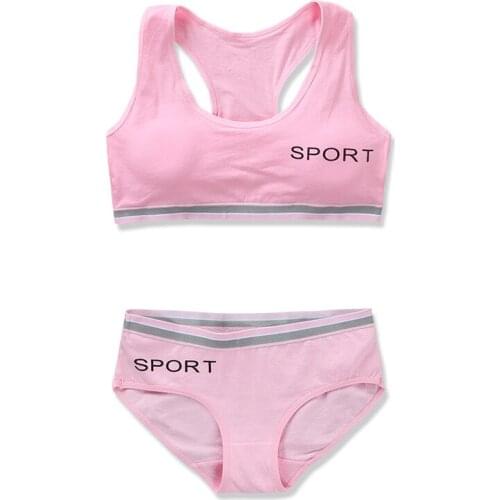 Teenager Young Girls Bra Girls Underwear Puberty Student Training Bra Crop Top 8-14Y