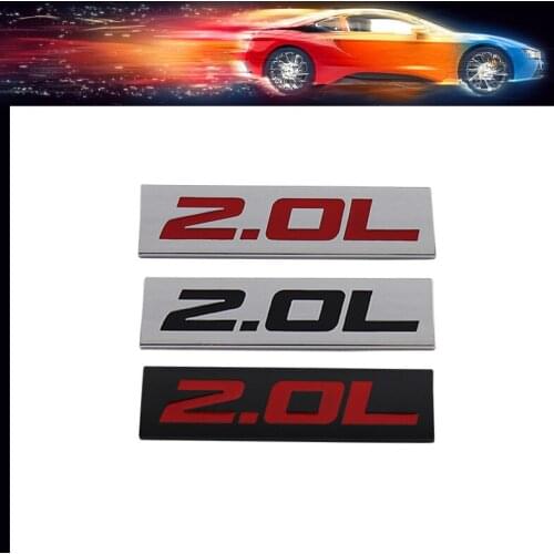 Premium 2.0L 2.0 L car Engine Hood Fender trunk Tail Rear Bonnet Nameplate Decal Emblem Badge Sticker for Universal