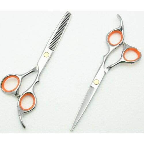 6.0'' 17.5cm Customized Logo Professional Human Hair Scissors Salon Hairdressing Scissors Cutting Shears Thinning Scissors C1009
